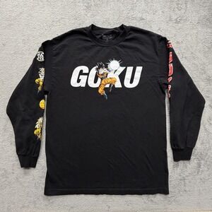 Dragon Ball Z‎ Goku Shirt Mens Large Black Long Sleeve Anime Graphic Tee